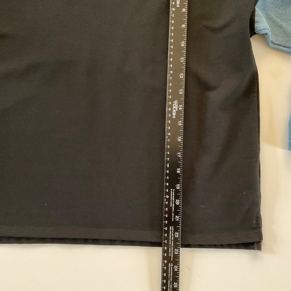 Reserved Women’s Sweatshirt Sz M Black Denim Distressed Sleeves Grunge Edgy Top - Picture 5 of 12